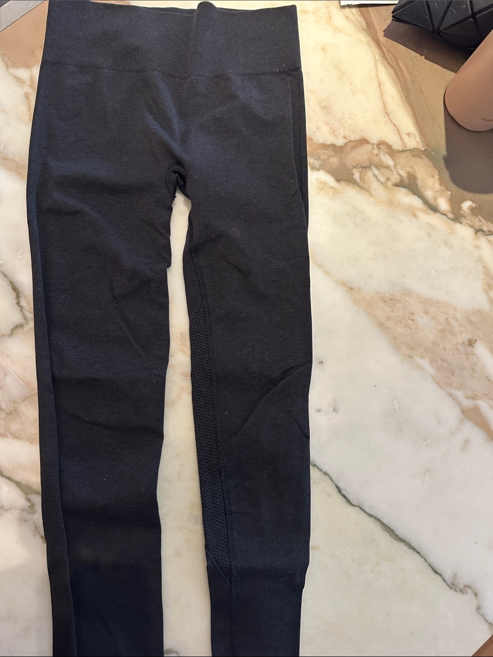 Ivivva Black Kids Active Leggings with Textured Side Panel